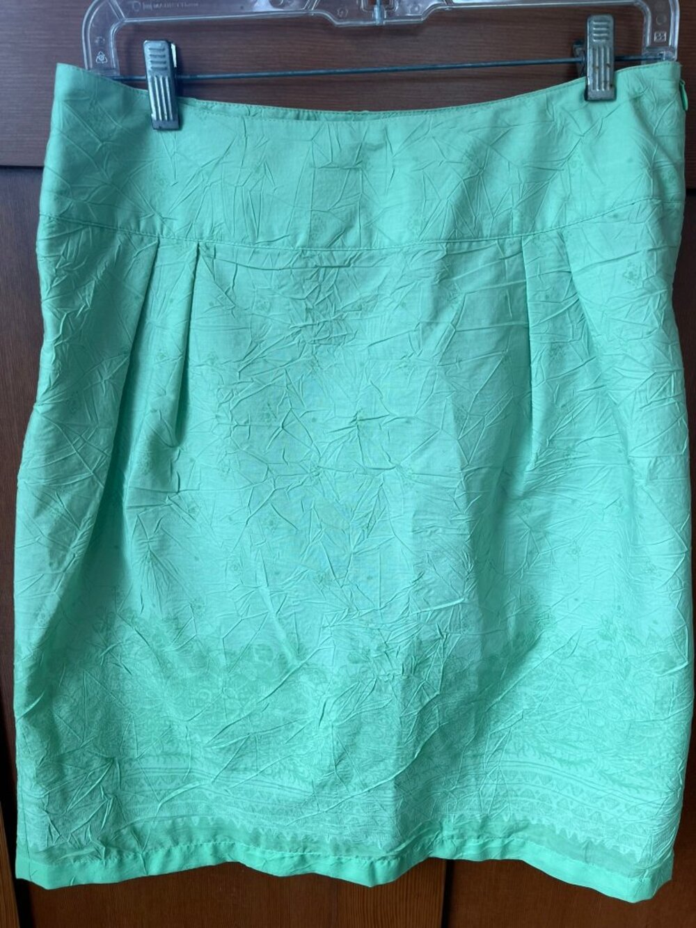 Exofficio Womens Gorpcore Green Pleat Crinkle Burnout Pattern Casual Size 8